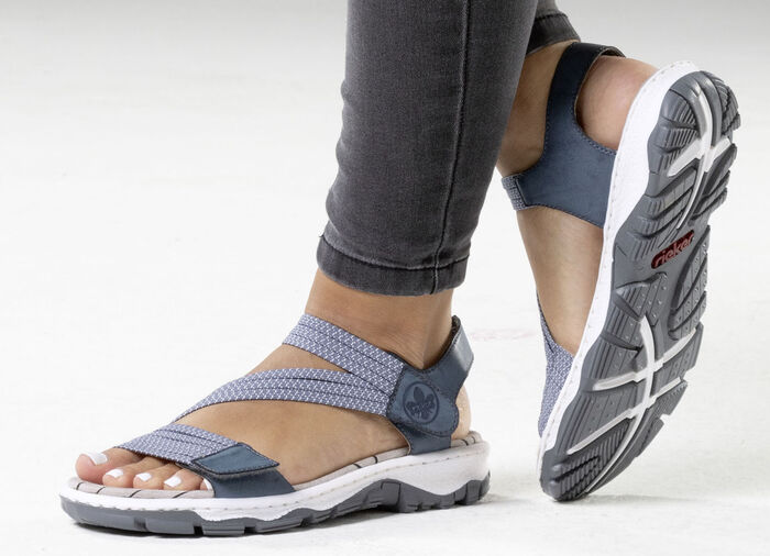Rieker, sportieve damessandalen, met twee klittenbandsluitingen BLAU