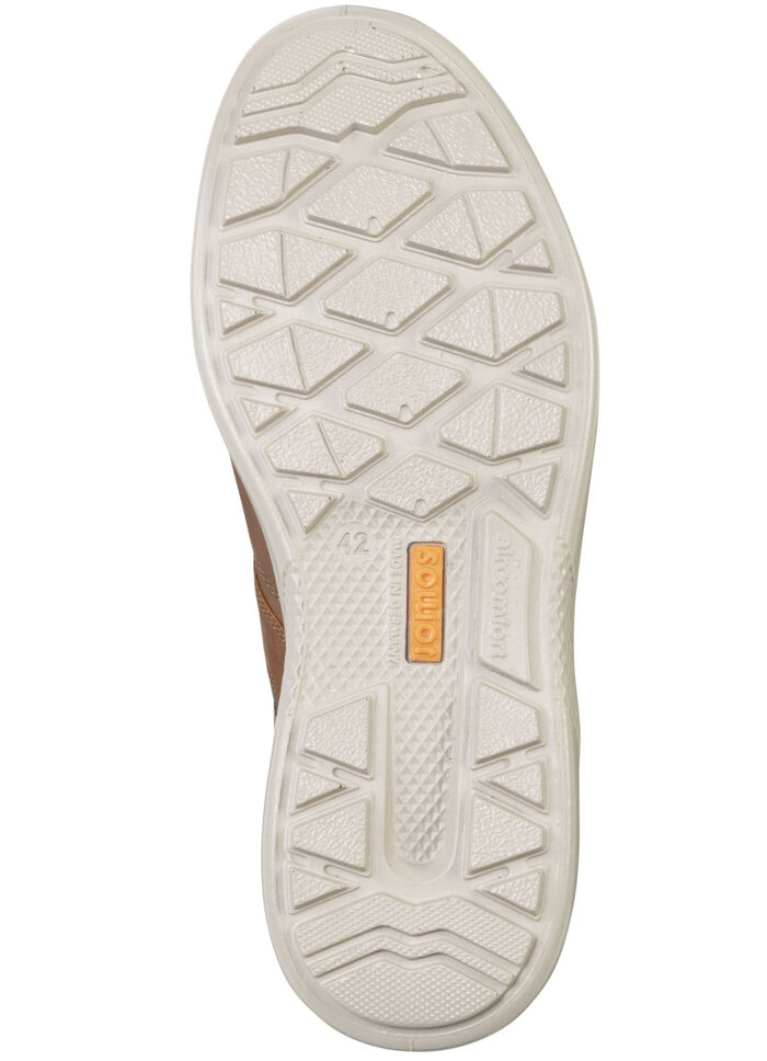 Veterschoen van rundnubuckleer met nappaleren accenten COGNAC-MARINE