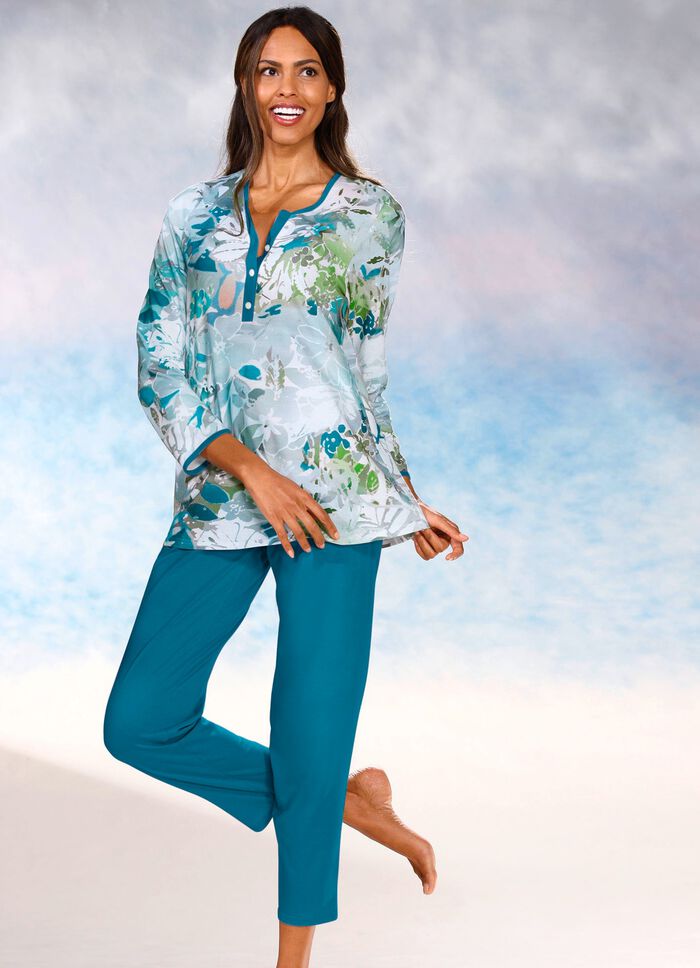 Pyjama met lange mouwen en 7/8-broek 