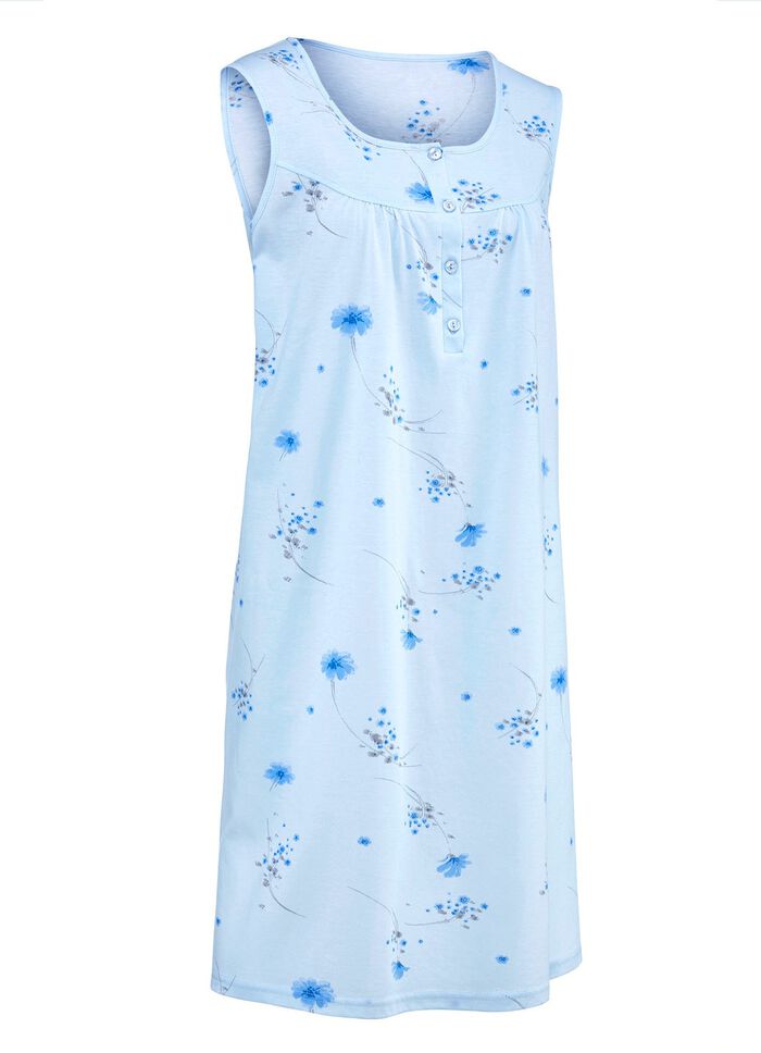 Pak van twee nachthemden met brede schouderbandjes en knopenlijst 