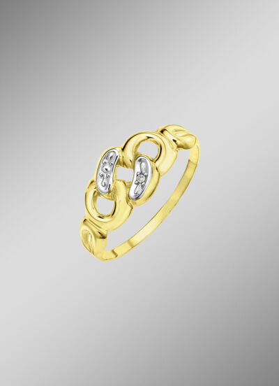 Elegante damesring in schakelkettingdesign 
