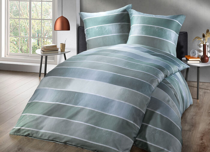 Beddengoedset met blokstreepdessin JADE