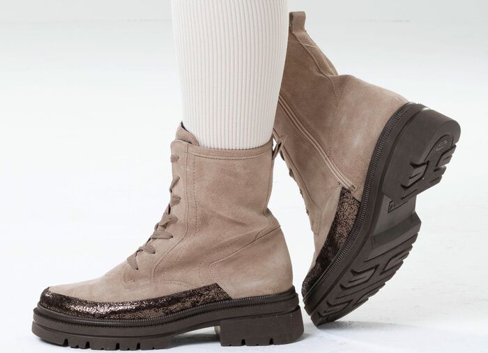 Waldl&auml;ufer, comfortabele dames enkellaarsjes, winterschoenen, breedte H, met uitneembaar voetbed Bruin