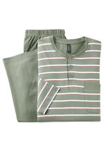 Two-pack pyjama met knoopsluiting en open manchetten 