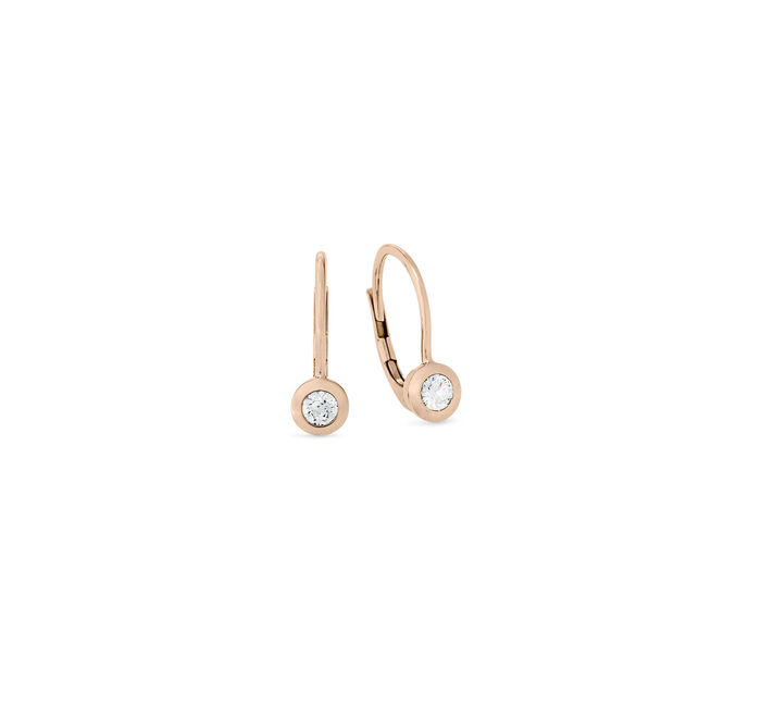 Elegante oorbellen in rosé goud met diamanten 