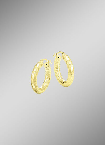 Gefacetteerde creolen van verguld zilver 