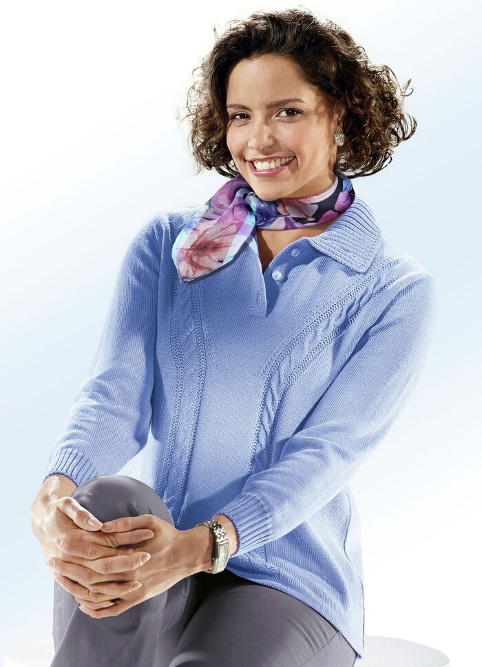 Trui met scheerwol BLAUW