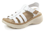 Sandaal met beugelband en kurkgarnituur WIT