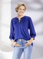 Shirt met korte knoopsluiting in 2 kleuren KONINKLIJK BLAUW