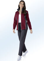 Vrijetijdspak met contrasterende inzetstukken op de kraag 