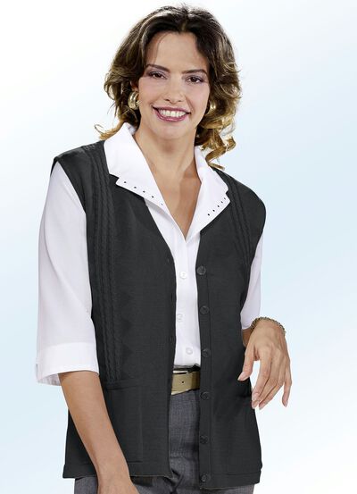 Gebreid vest met kabelpatroon 