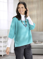 Losvallende trui TURQUOISE