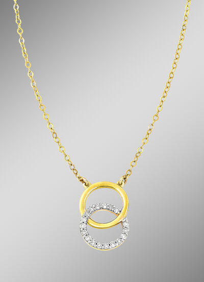 Moderne ketting met 18 diamanten 