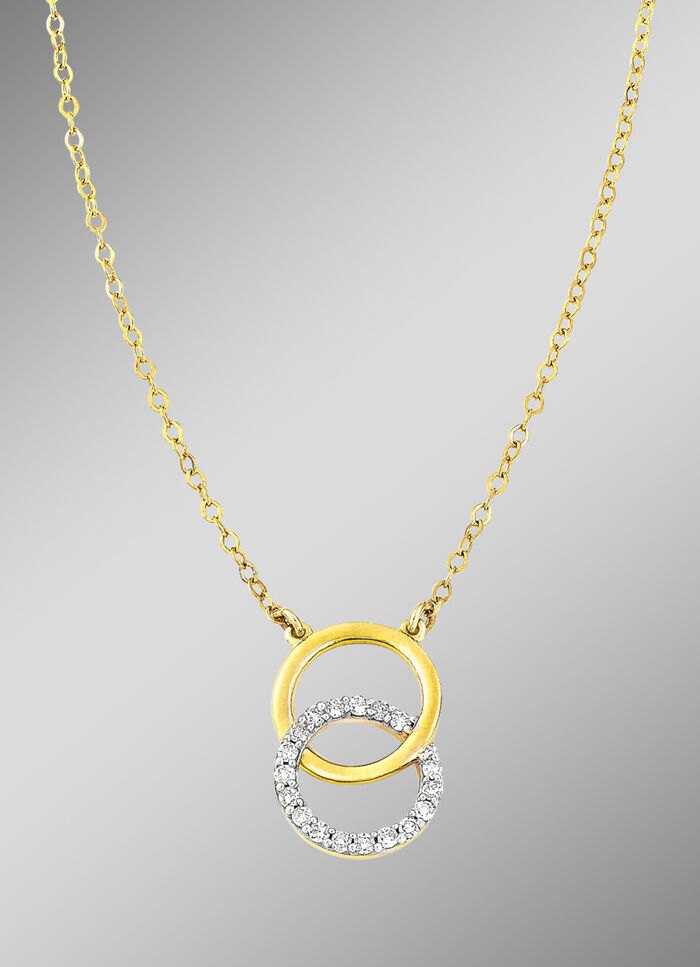 Moderne ketting met 18 diamanten 
