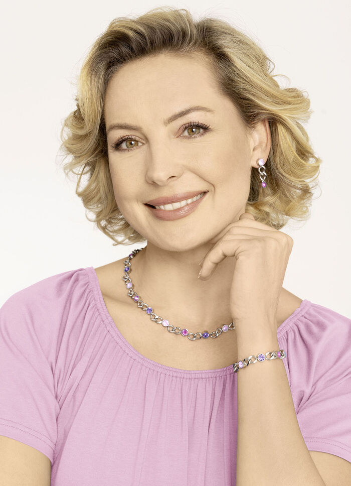 Ketting met roze kristallen 