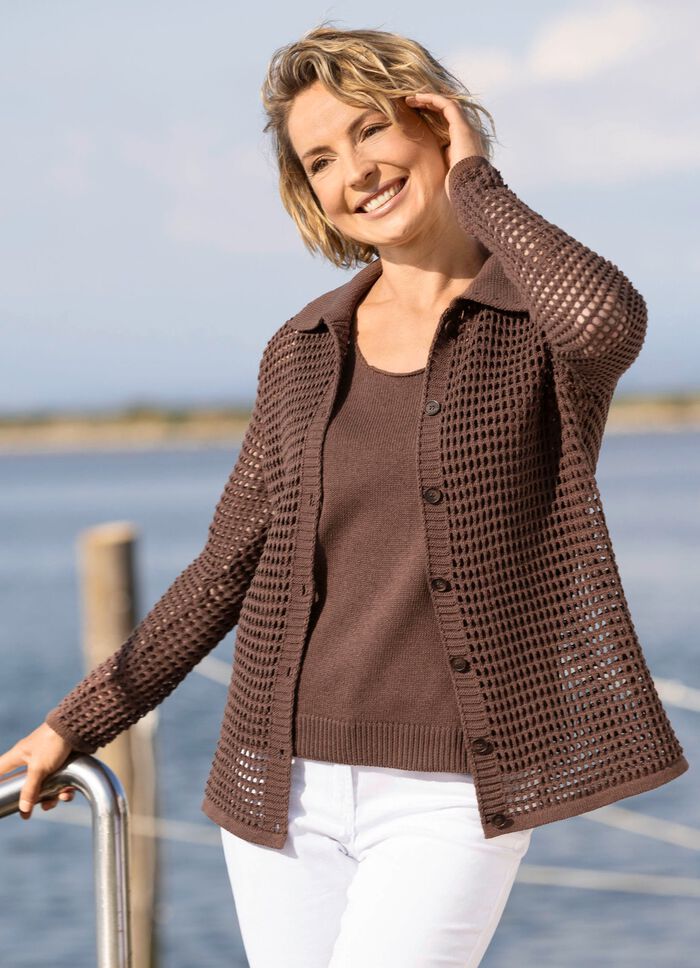 Gebreide twinset met duurzaam gerecycled katoen 