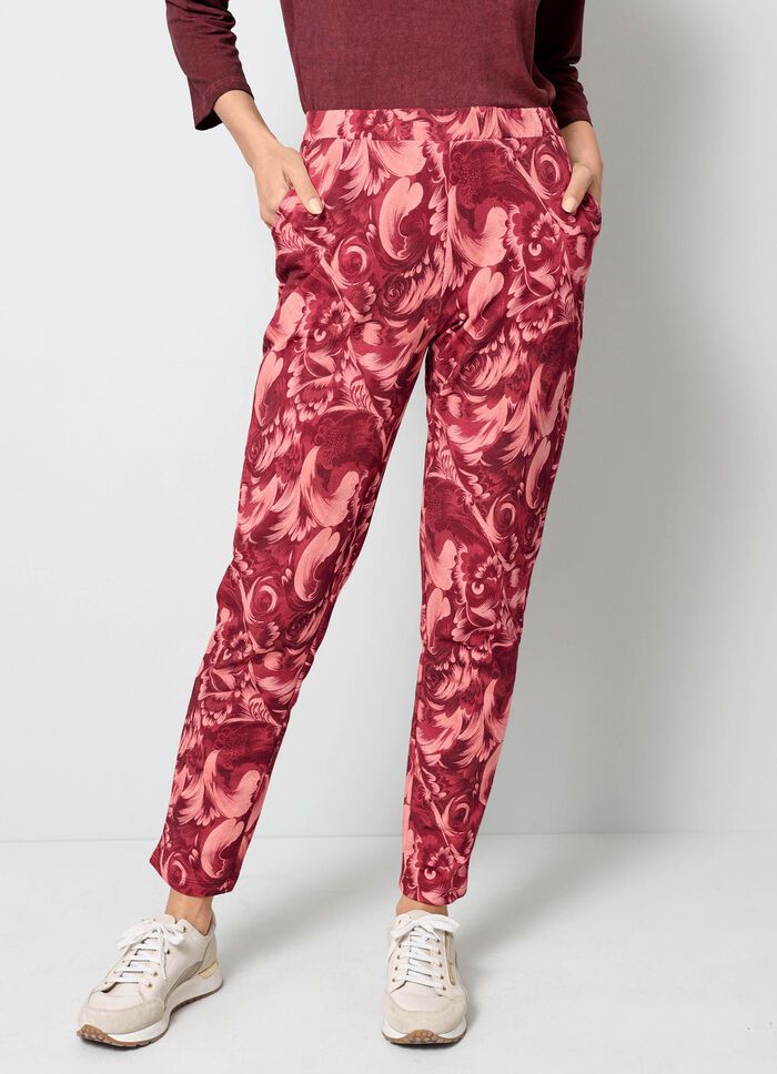 Broek met bloemmotief 