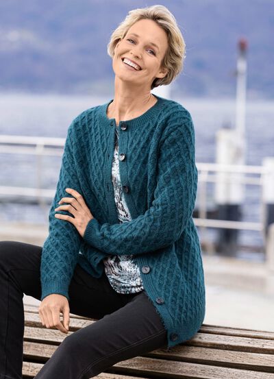 Cardigan met diamantstructuur 