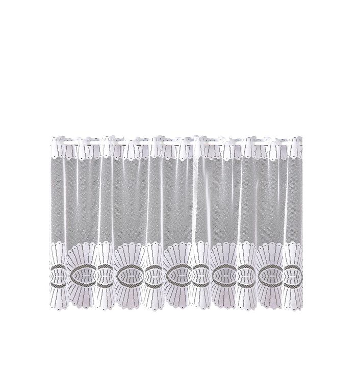 Kort gordijn met doorvoer voor roede WIT