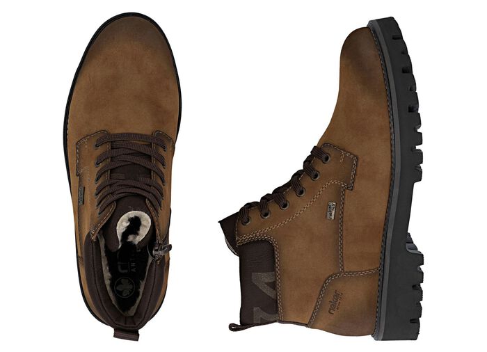 Rieker, gevoerde herenlaarzen, winterschoenen, breedte H, met rits 