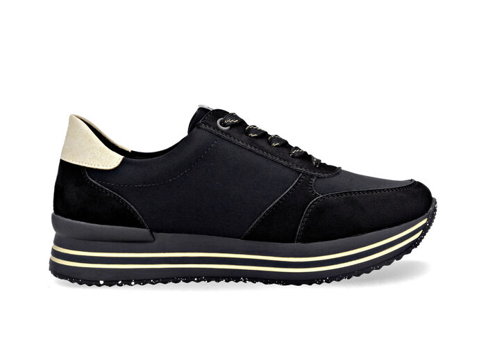 Remonte, trendy damessneakers, breedte G, met uitneembaar voetbed SCHWARZ-GOLD