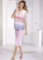 Pyjama met korte mouwen en kuitlange broek 