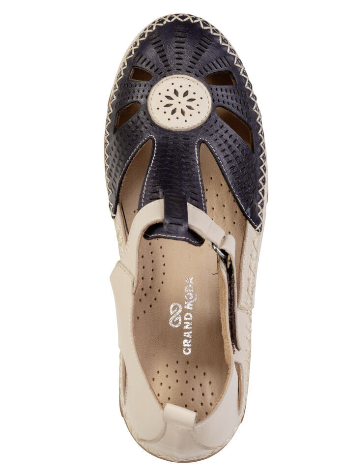 ELENA EDEN, zomerse damespantoffels, breedte H, met uitneembaar voetbed SCHWARZ-BEIGE