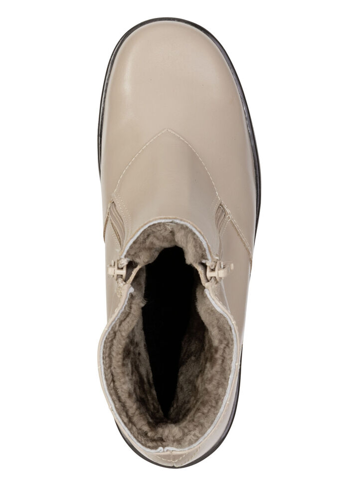 ELENA EDEN, gevoerde dames enkellaarsjes, winterschoenen, breedte H, met lamsvacht BEIGE