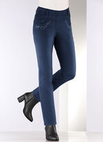Broek met fonkelende strass steentjes DUNKELBLAU