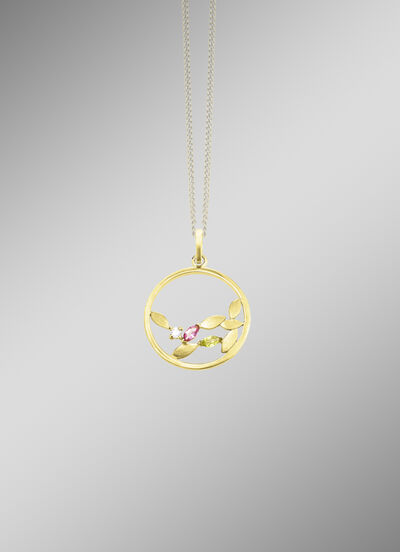 Hanger met edelstenen en synthetische zirkonia 