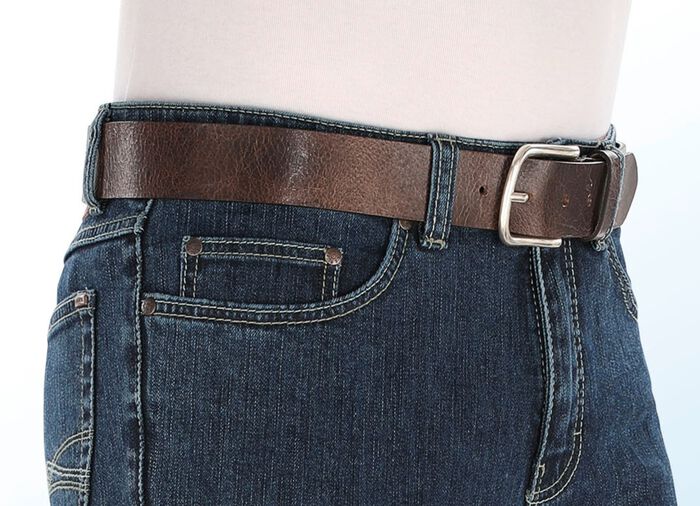 Klassieke heren leren riem, 4 cm breed DONKERBRUIN