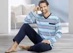 Twee-pack pyjama's met V-hals en open zomen 