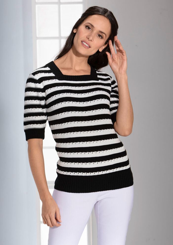 Trui met strepenmotief 