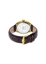 Rotary quartz herenhorloge met leren band 