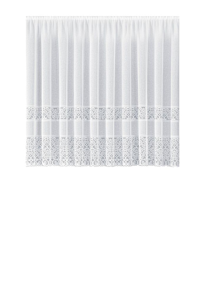 Bloemenvenstervitrage met universele railband 