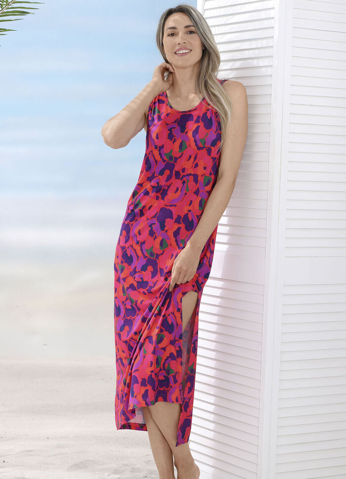 Laurina jurk met inkjetprint, mouwloos 
