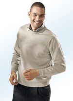 Trui in 4 kleuren met een ronde halslijn BEIGE GEMÊLEERD