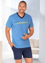 Shorty set, 3-delig, bestaande uit een top en twee broeken 