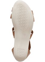 Andrea Conti, modieuze damessandalen, gemaakt van leer COGNAC