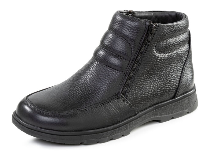 GINO GALANTE, gevoerde herenlaarzen, winterschoenen, met lamsvacht SCHWARZ