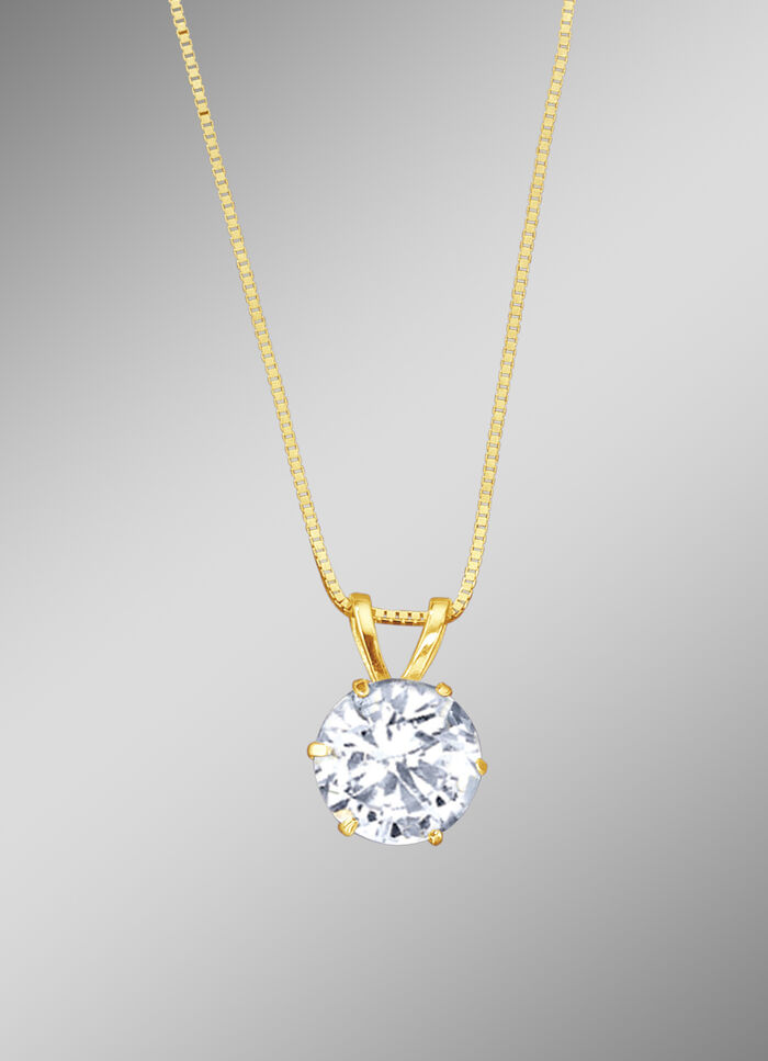 Hanger met synthetische zirkonia en Venezia ketting 