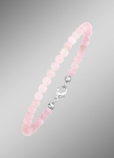 Armband met echte rozenkwarts 