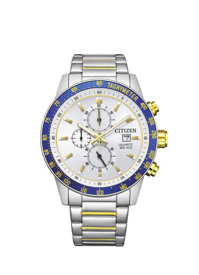 Citizen quartz herenchronograaf in bicolor 
