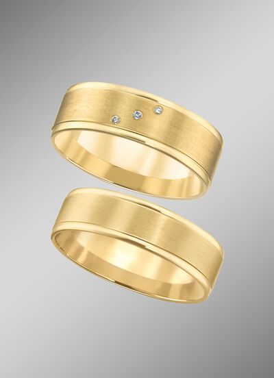 Brede, stevige trouwring, glanzend/mat 