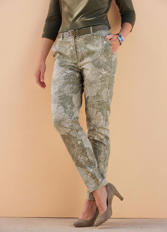 Broek met bloemmotief 