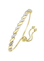 Edele en hoogwaardige armband in tweekleurig met diamant 