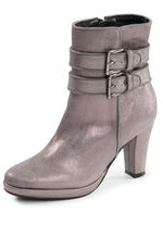 Andrea Conti, trendy dames enkellaarsjes, met rits OUD ZILVER