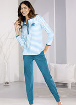 Twee-pack pyjama's met knoopsluiting en geplaatste print 