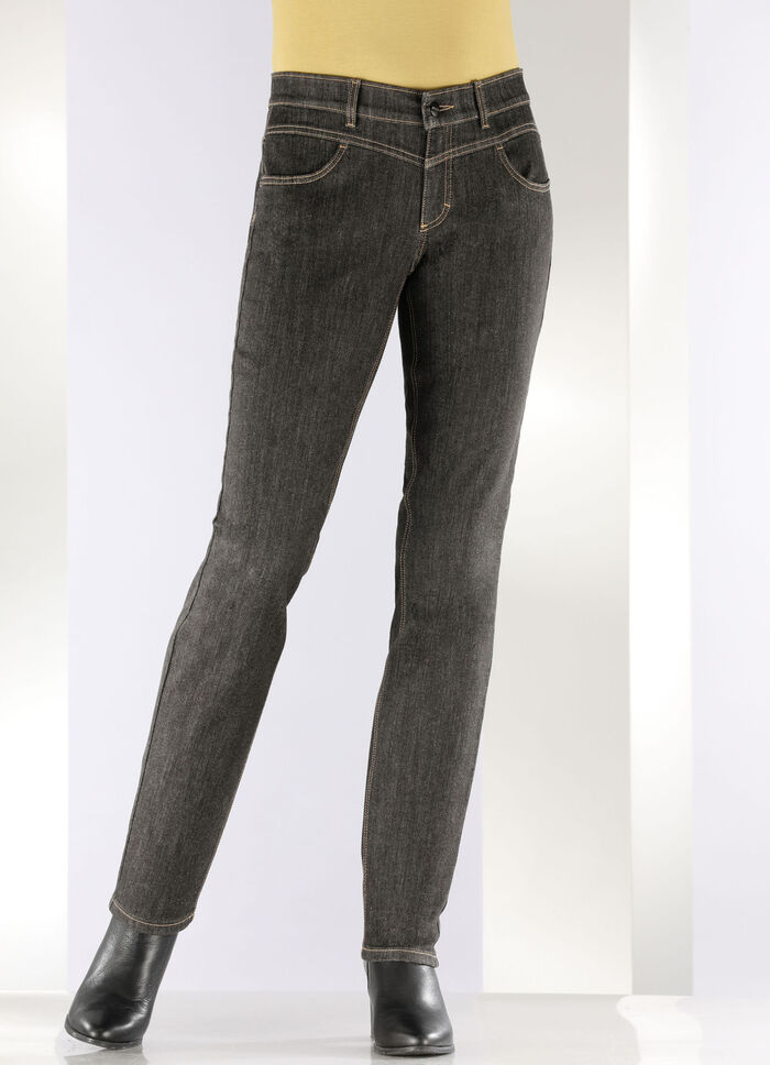 Magische jeans met figuurcorrigerend jeanszadel ZWART