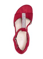 Andrea Conti, chique damessandalen, met klittenbandsluiting ROOD